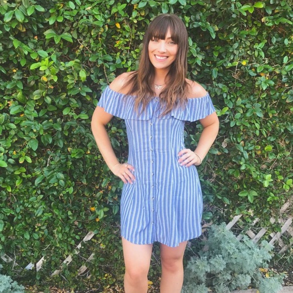 american eagle off the shoulder dress AE x Stagecoach Off-The-Shoulder Midi Dress